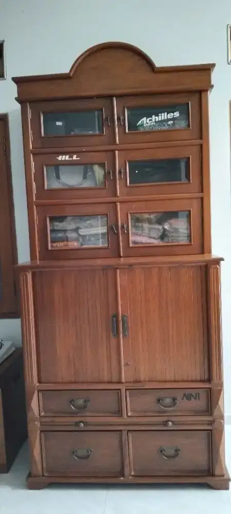 Jual bufet tv jati  serba guna tinggi 210cm lebar 102cm