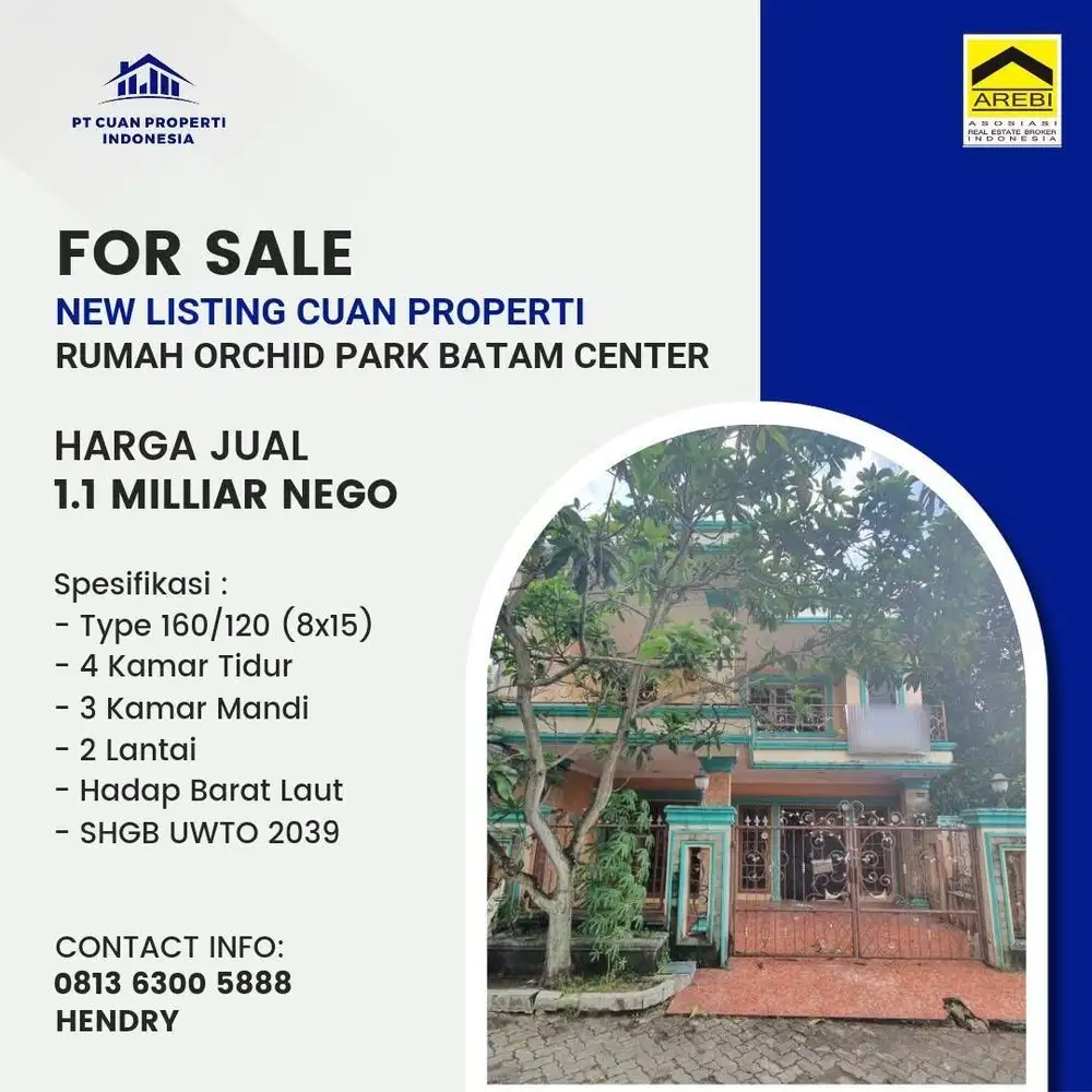 Dijual Cepat Termurah Rumah Orchid Park Batam Center Butuh Renovasi !
