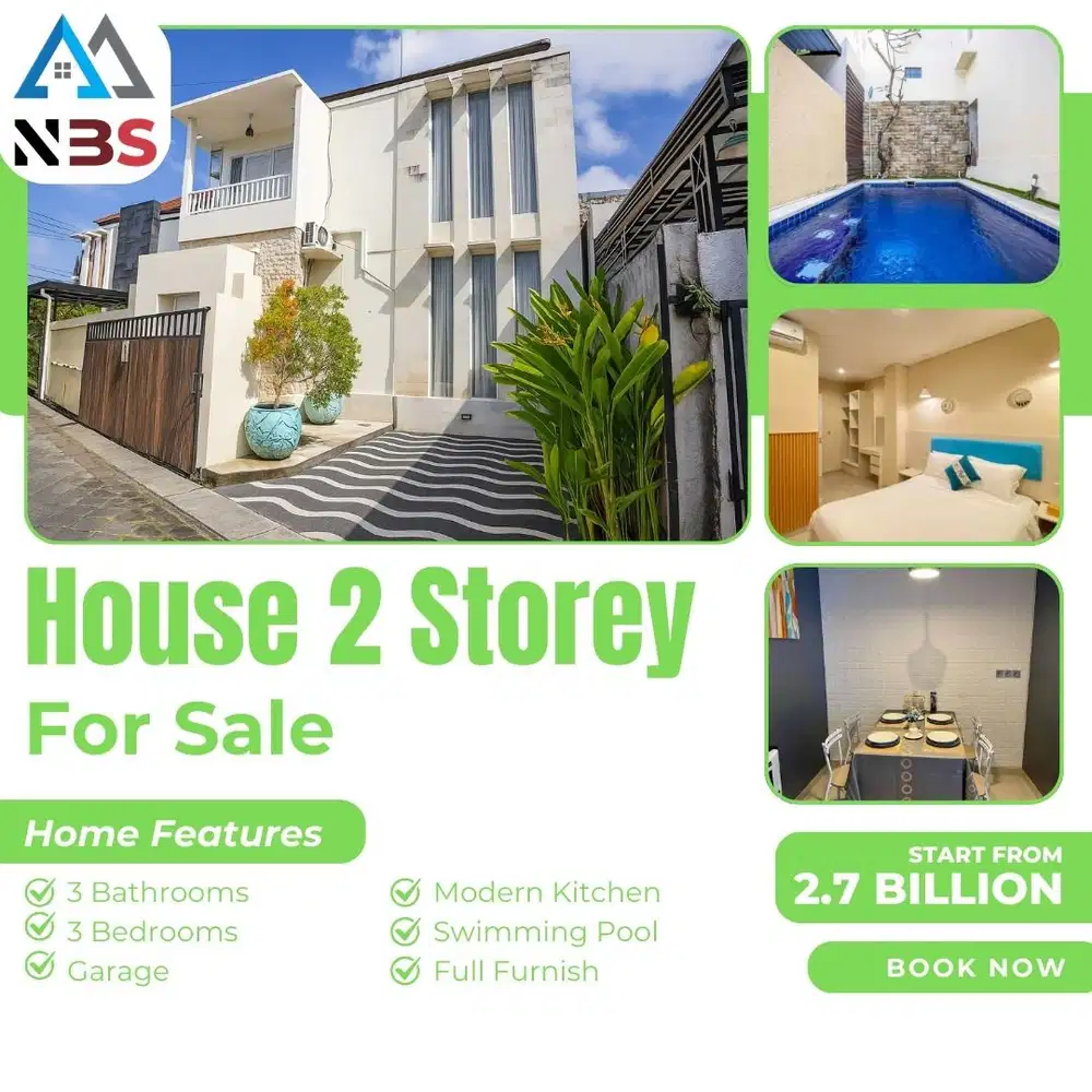 DIJUAL / DISEWAKAN RUMAH 2 LANTAI SEMI VILLA