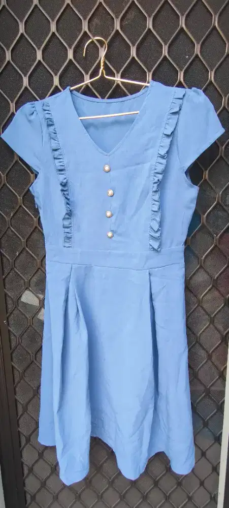 Preloved Dress biru kalem