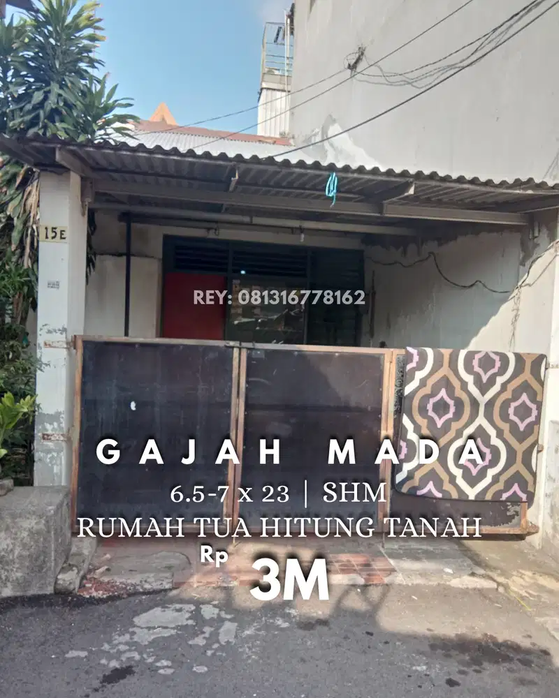 JUAL RUMAH HITUNG TANAH 6.5-7 x 23 JAKARTA PUSAT