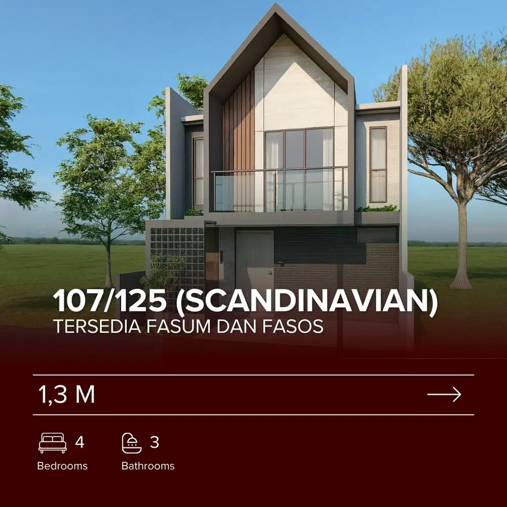 Rumah Scandinavian View Sawah Kartasura 10 Menit Bandara
