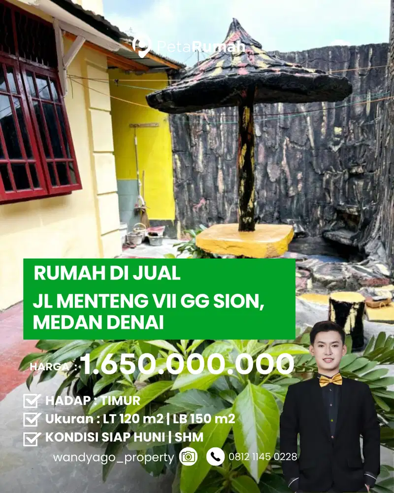 DIJUAL RUMAH JL MENTENG VII, GG SION, MEDAN DENAI