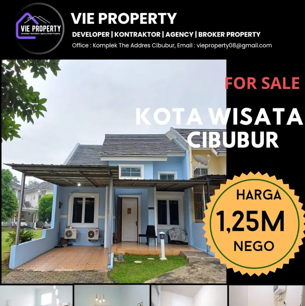 Dijual rumah cantik siap huni kota wisata cibubur