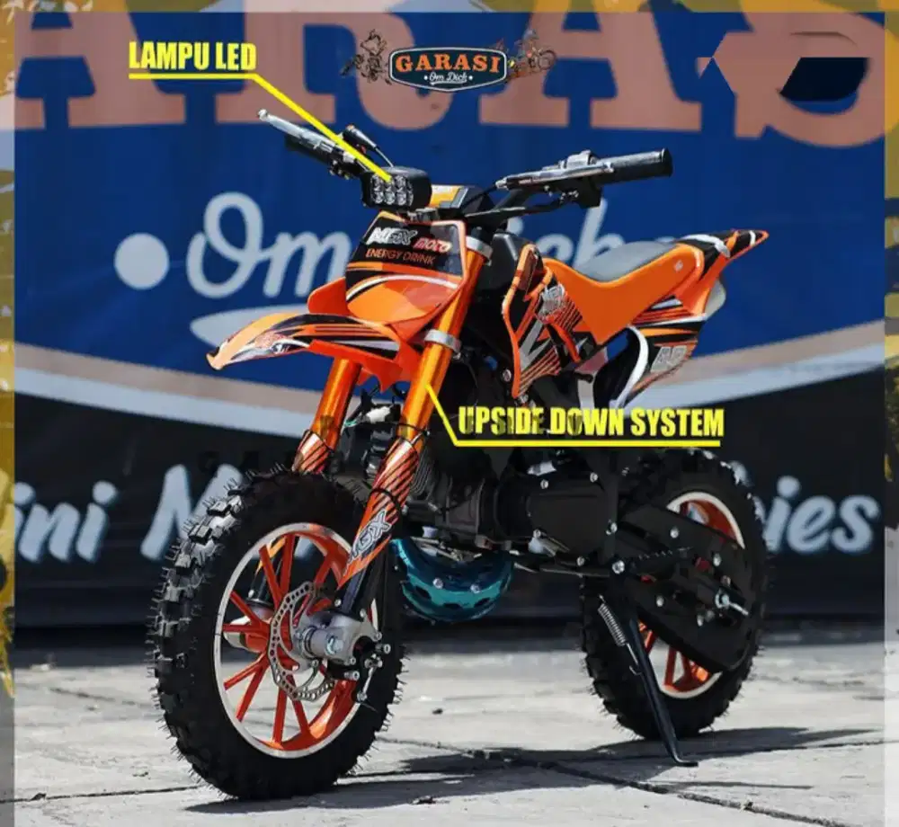 Minitrail Anak MGX 50Cc Mesin 2Tak, double starter,cakram