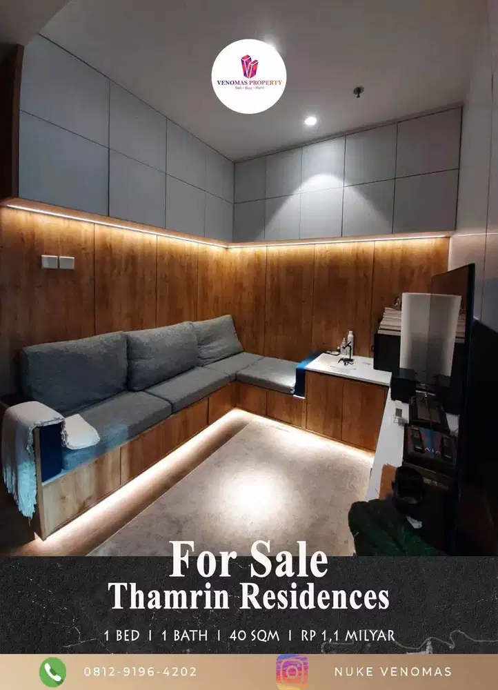 Jual Apartemen Thamrin Residence 1 Bedroom Furnished Bagus