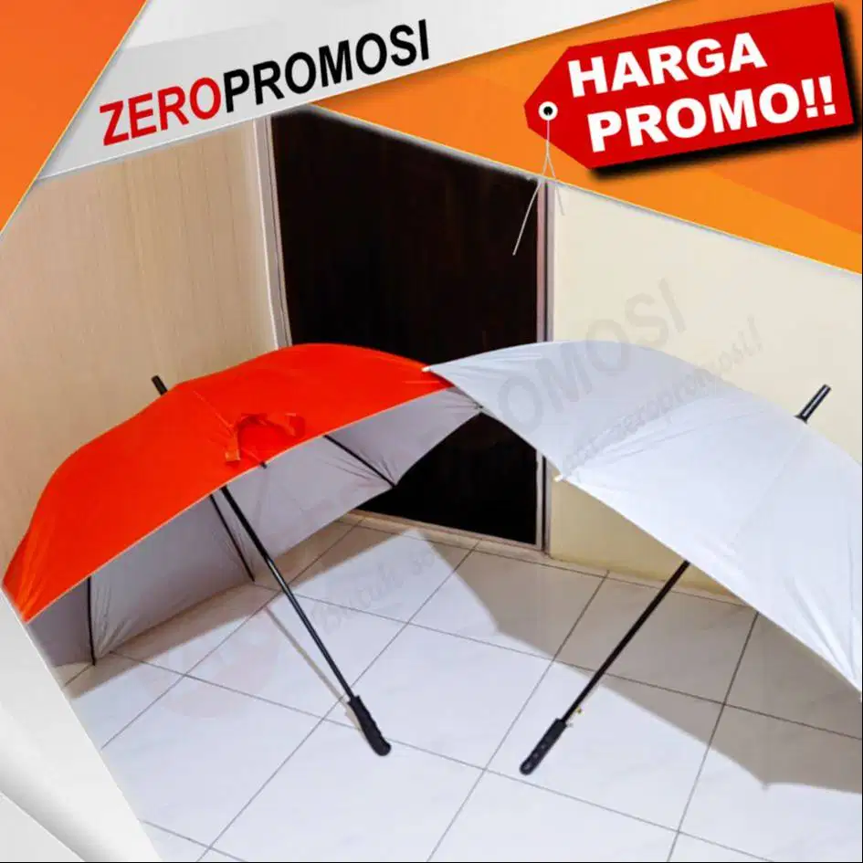 Payung Golf Otomatis 670 Lapis Silver – Souvenir Promosi Premium Custo
