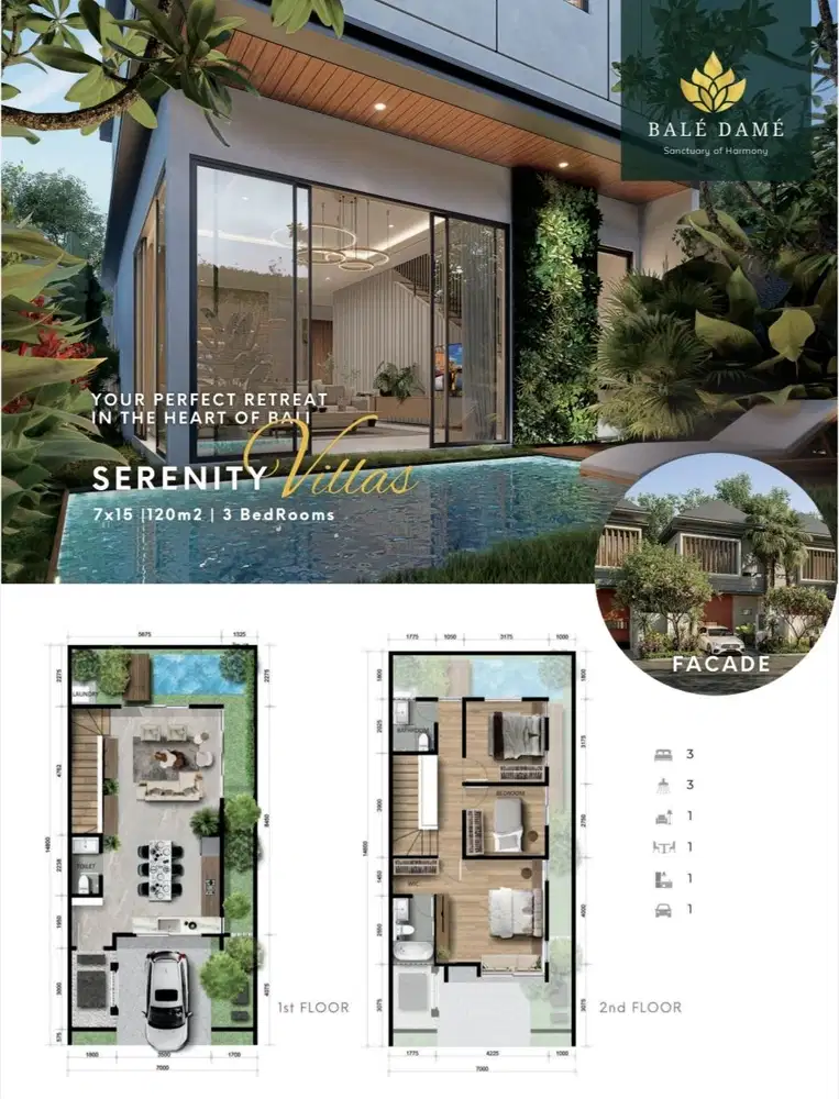 Bale Dame Sanur Bali-Type Serenity Free: Private Pool