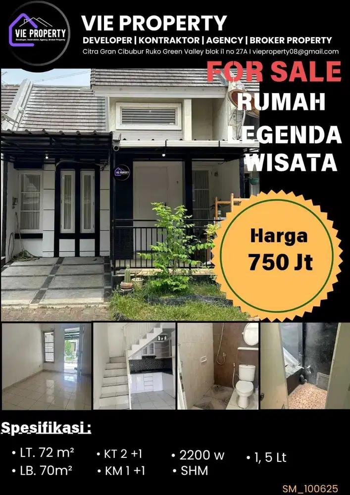 Rumah Legenda Wisata Cibubur hanya 700jt an