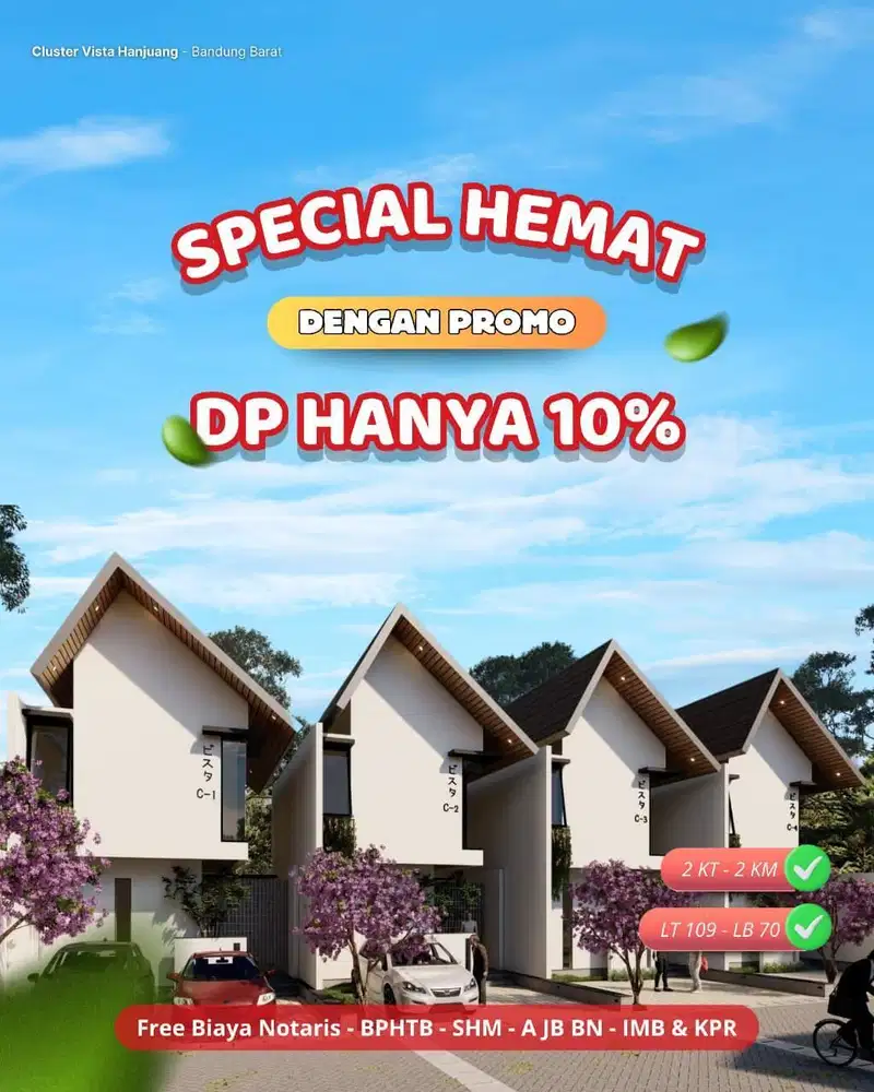 Dkt Tol Pasteur! Rumah New Bisa KPR di Cihanjuang Sarijadi Gegerkalong
