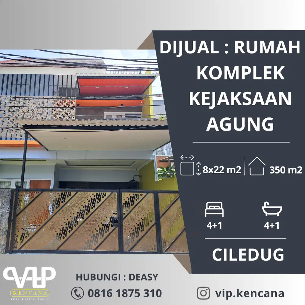 DIJUAL: Rumah Komp. Kejaksaan Agung, Jl. Kejaksaan 4 Timur