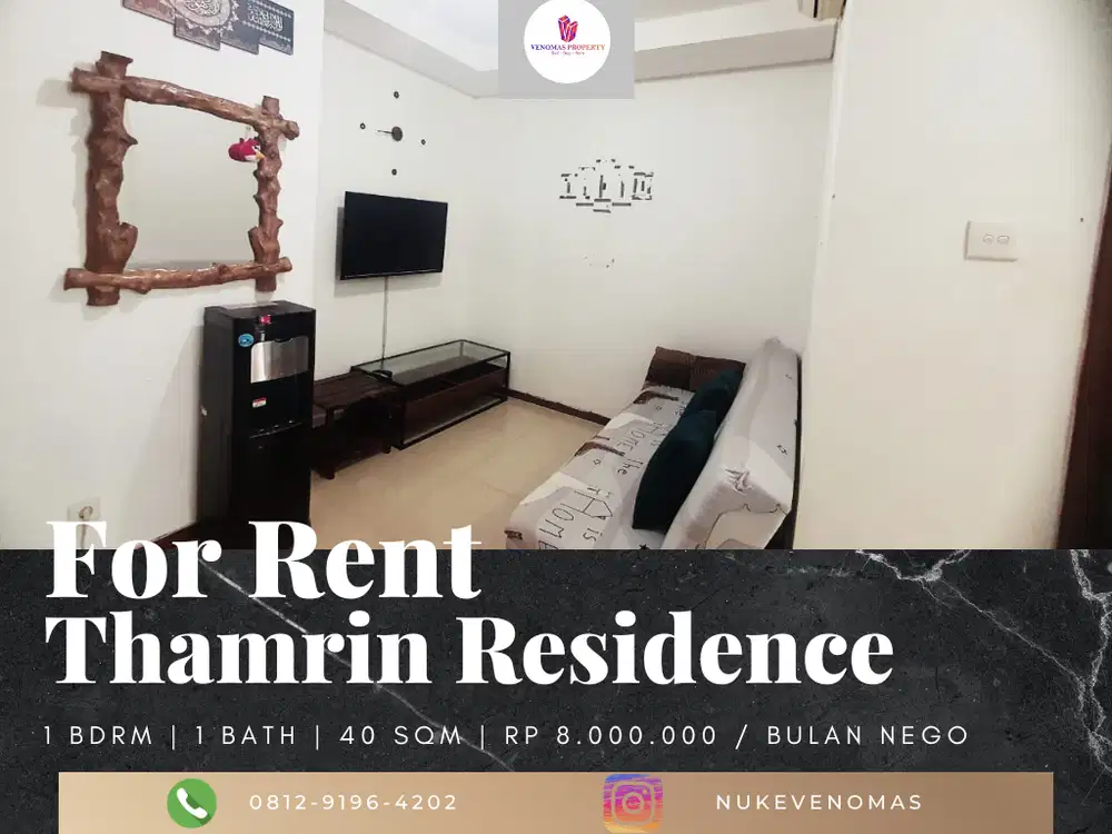 Disewakan Apartement Thamrin Residence 1BR Full Furnished