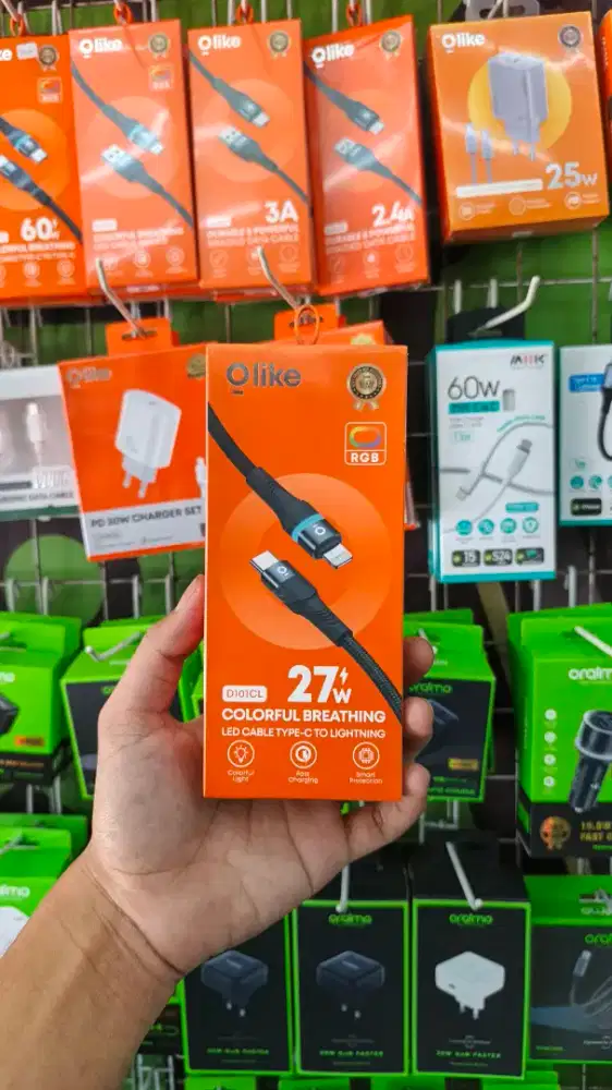 KABEL DATA TYPE C TO LIGHTNING 27W OLIKE D101CL