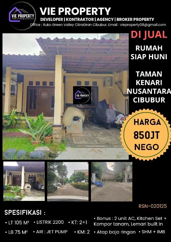 DIJUAL MURAAH BANGET, BANTING HARGA RUMAH DI TAMAN KENARI NUSANTARA