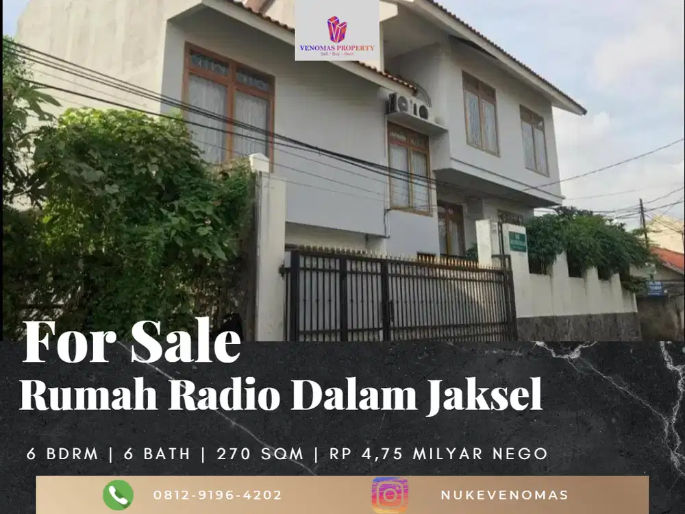 Dijual Rumah Di Radio Dalam 6 Kamar Tidur Bagus Siap Huni