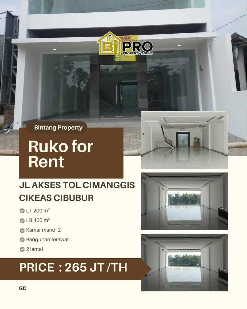 Ruko disewakan Cimanggis Cikeas