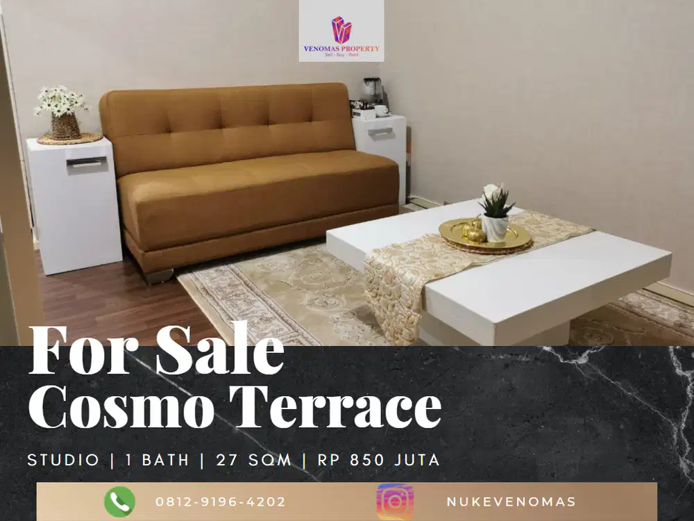 Dijual Apartement Cosmo Terrace Type Studio Full Furnished SHM