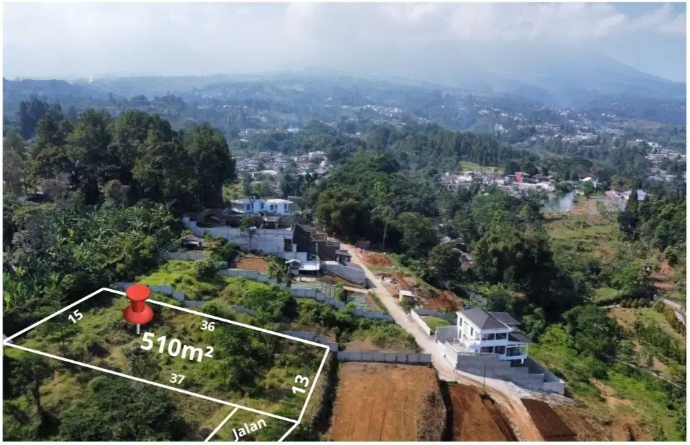 Dijual tanah luas 510m² shm di megamendung puncak bogor