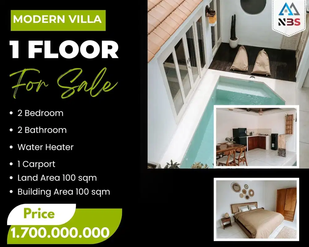 Dijual Villa 1 lantai Masih terawat baik & siap huni  lokasi jimbaran