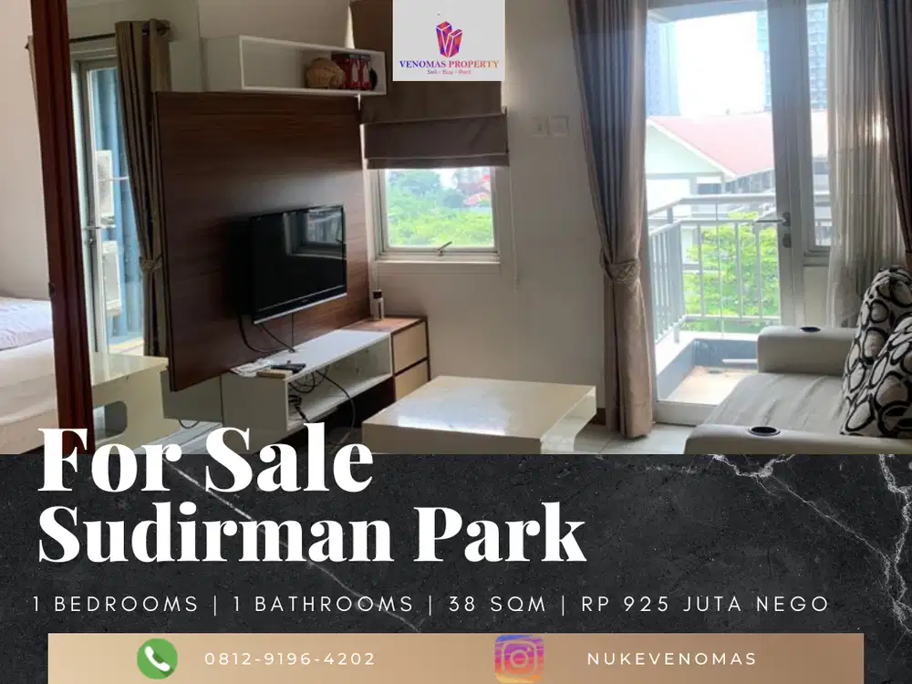 Dijual Apartement Sudirman Park 1BR Full Furnished Lantai Rendah