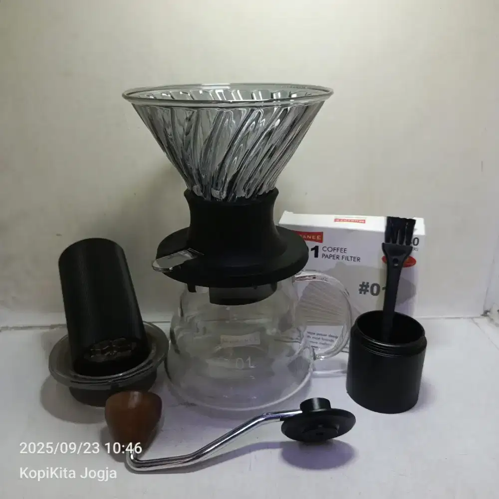 Paket seduh immersion drip dgn grinder stainlesa burr