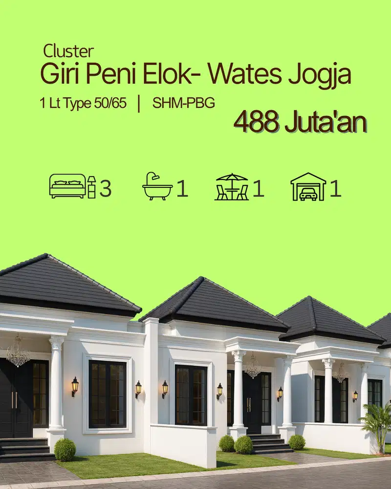 Giripeni Wates; Hunian Cluster Classic Modern; 10 Menit Bandara YIA