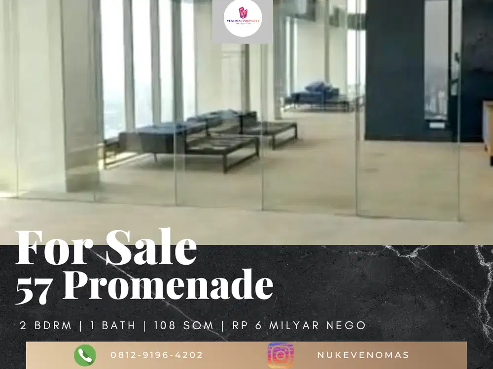Dijual Apartement 57 Promenade 2 BR Semi Furnished Butuh Renovasi