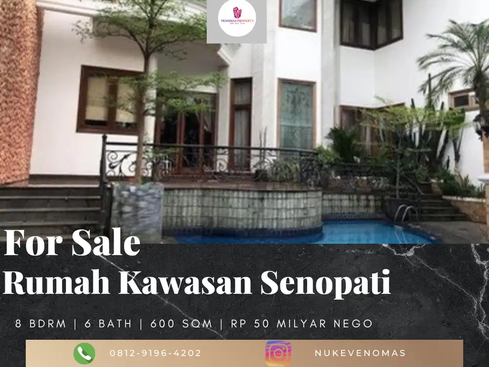 Dijual Rumah SHM Senopati Ornamen Versace, Jakarta Selatan 2 Lantai