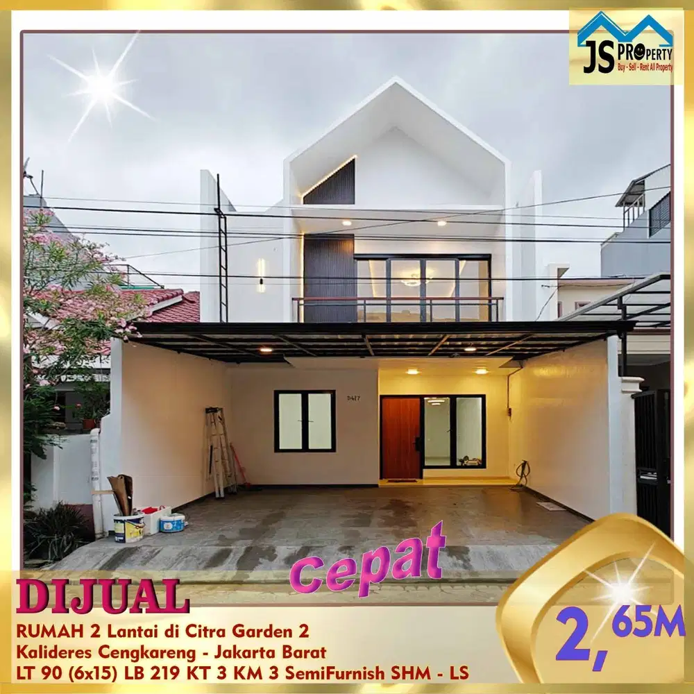 DIJUAL RUMAH 2 LANTAI CITRA GARDEN CITY 2 CENGKARENG JAKARTA BARAT