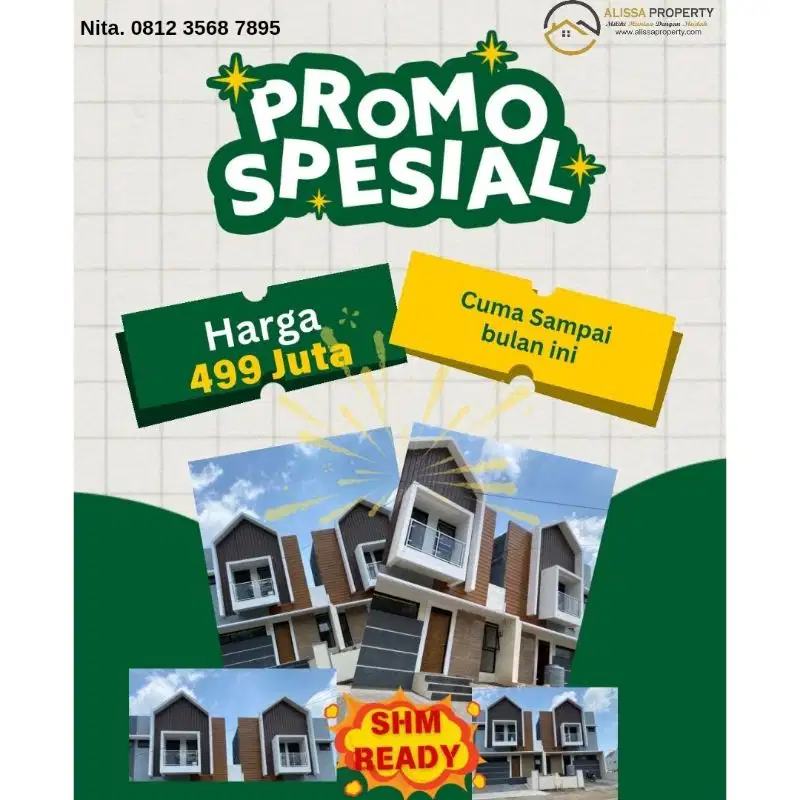 Rumah Sukun 2 Lantai 400 Jutaan Lokasi Strategis ditengah Kota Malang