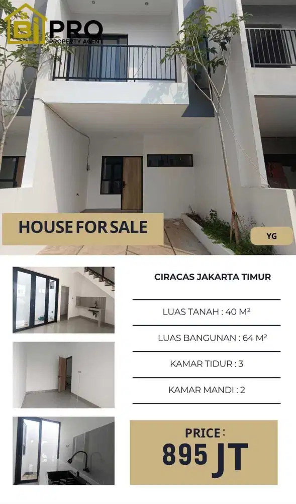Rumah Townhouse Cantik Di Ciracas Jakarta Timur