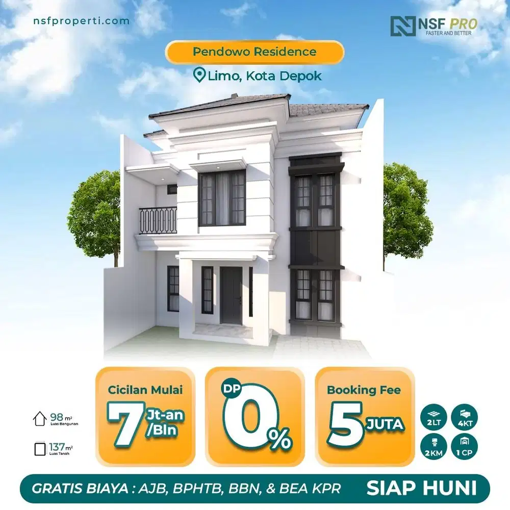 Rumah Siap Huni 9 Menit dari Tol Limo 2