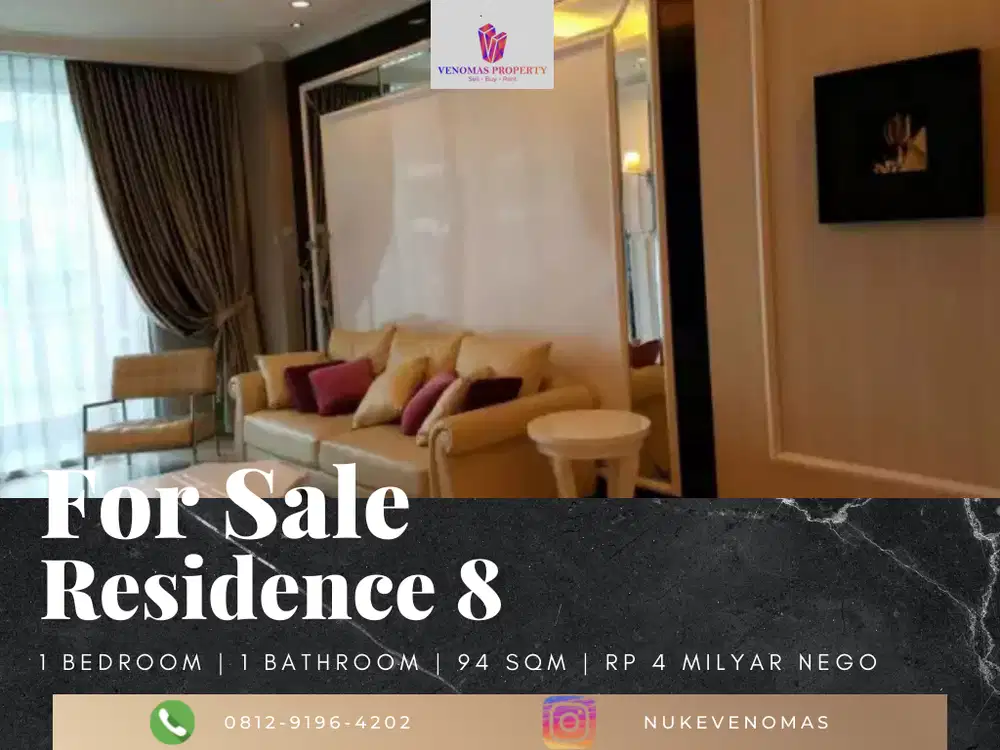 Dijual Apartement Residence 8 Senopati 1BR High Floor View SCBD