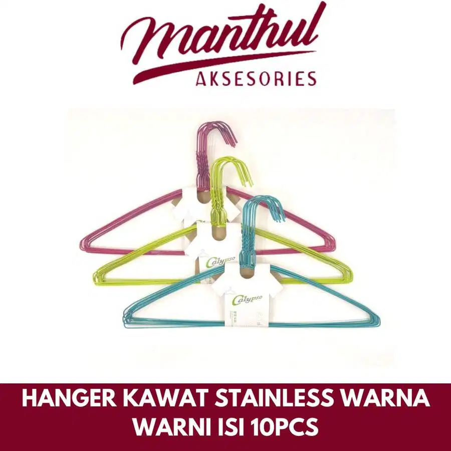 HANGER KAWAT STAINLESS WARNA WARNI ISI 10PCS