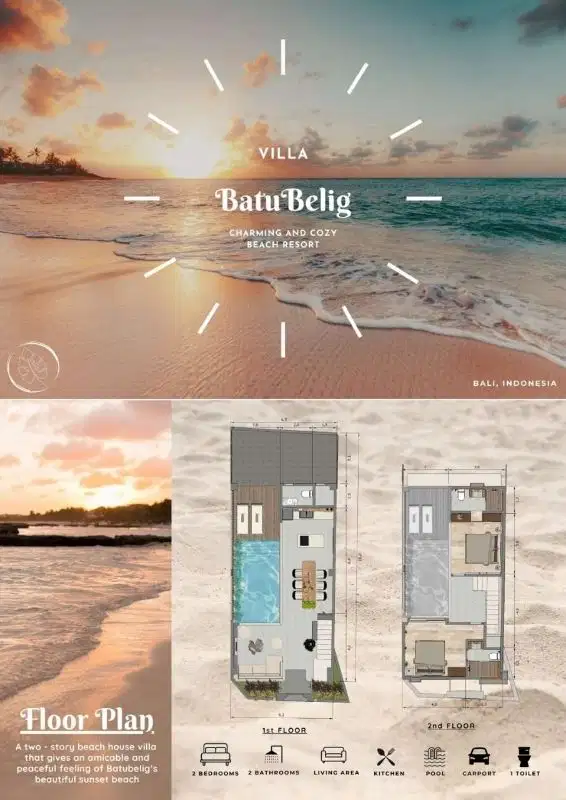 jual cepat furnish Villa Batu Belig Badung Bali