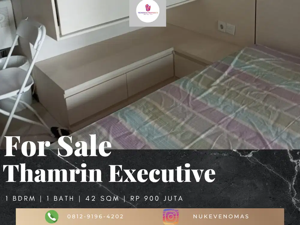 Dijual Apartement Thamrin Executive 1BR Full Furnished Lantai Sedang