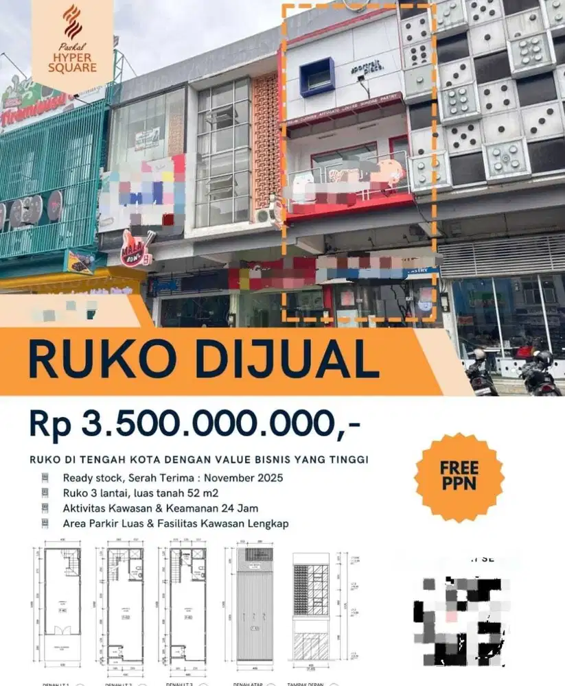 Termurah! Ruko di Paskal Hyper Square Bandung