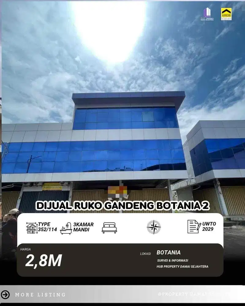 Dijual Ruko Gandeng Botania 2 Batam Center