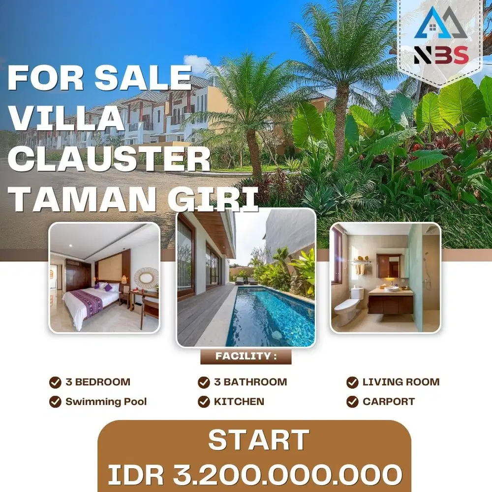 Dijual Villa clauster taman giri mumbul nusa dua dekat tempat wisata