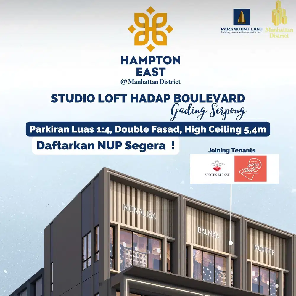 Ruko Hampton East lokasi Strategis depan gereja dan Kampus Umn