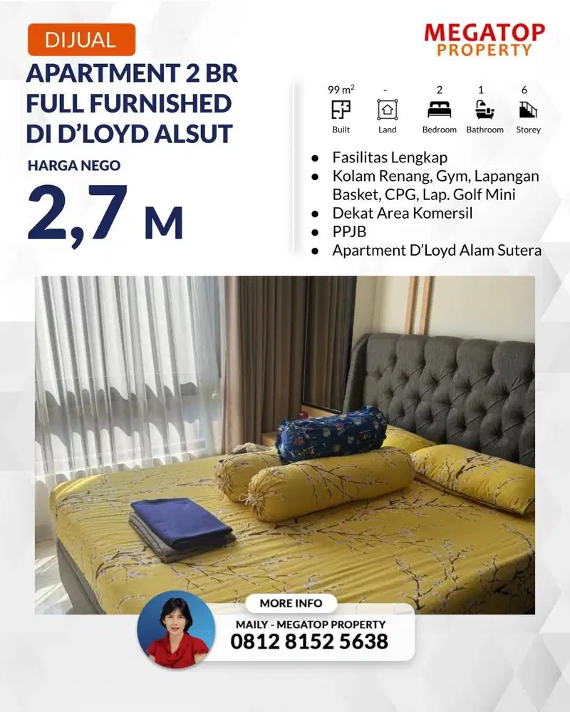 Apartemen Bagus Full Furnished di D’Loyd Alam Sutera Siap Huni