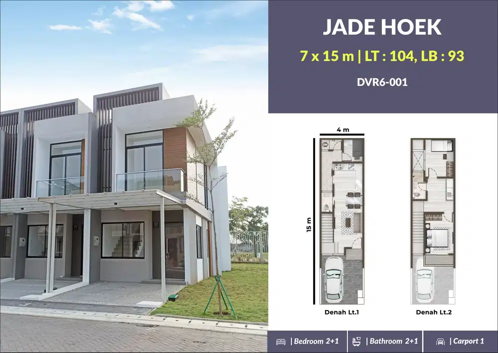 Rumah 2 Lantai hoek Cluster Denver di PIK 2