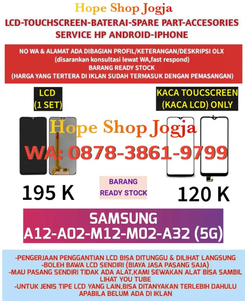 Touchscreen-Baterai-LCD Samsung A12-A02-M02-A32 (5G)