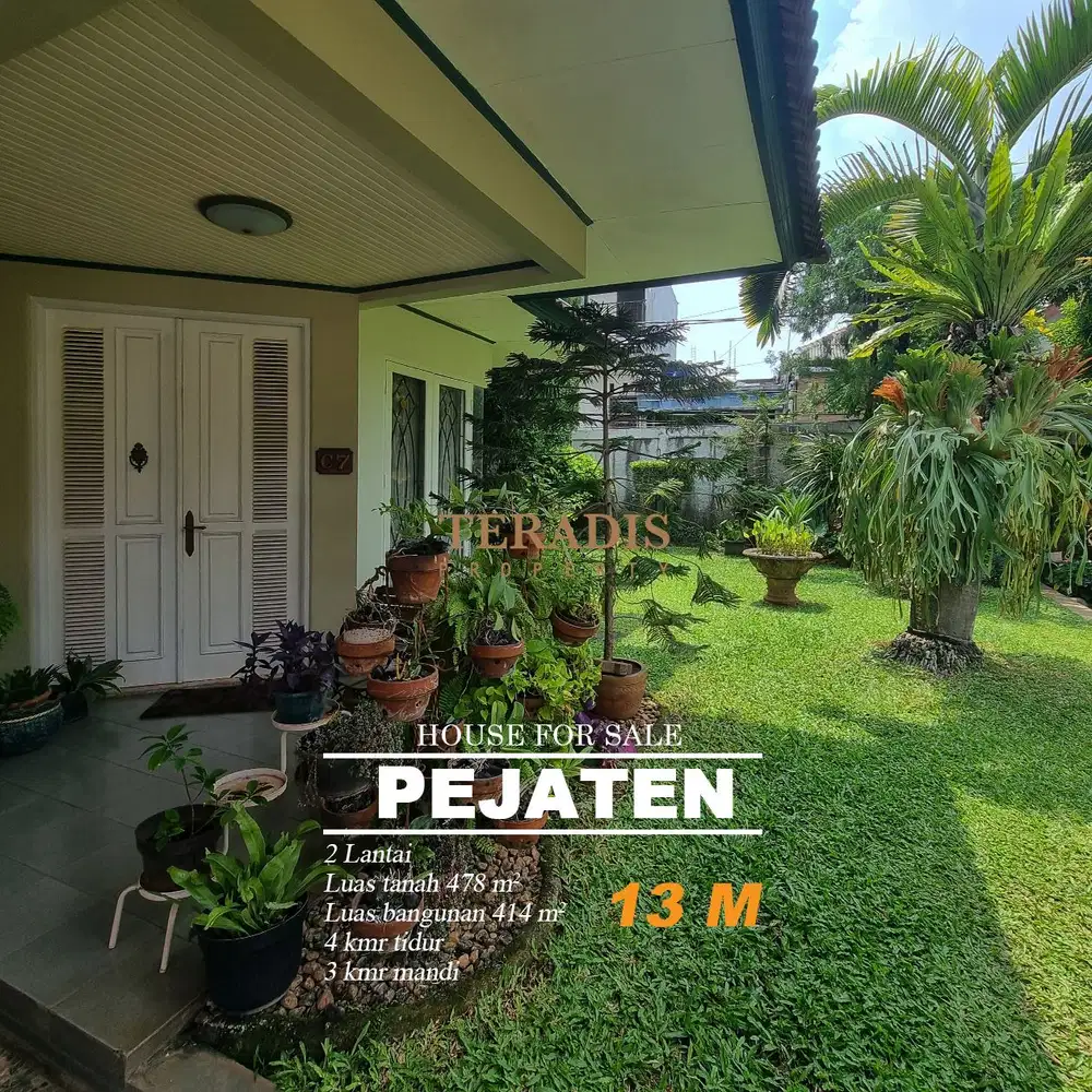 DIJUAL RUMAH DENGAN TAMAN LUAS DI KAWASAN PEJATEN