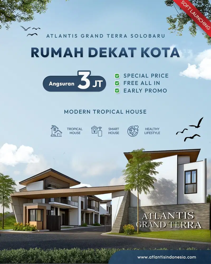 Rumah Modern dekat Kota Solobaru Promo 390 Jt-an dekat RS indriati