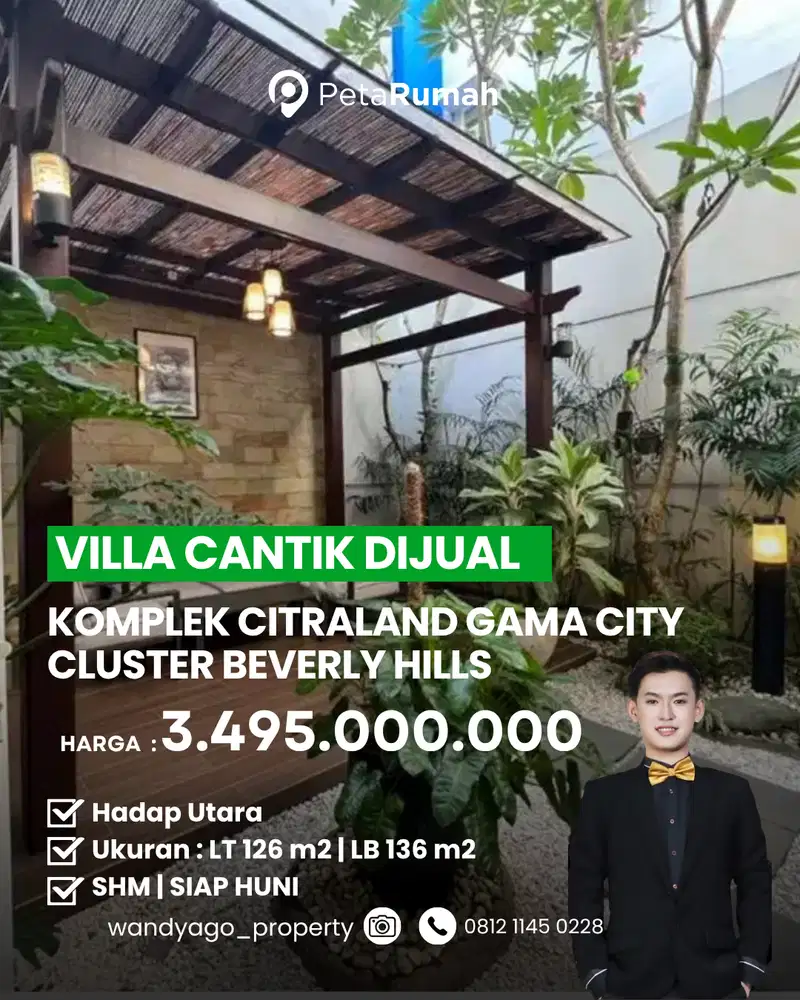 Villa Cantik Di Jual di Citraland Gama City BEVERLY Hills