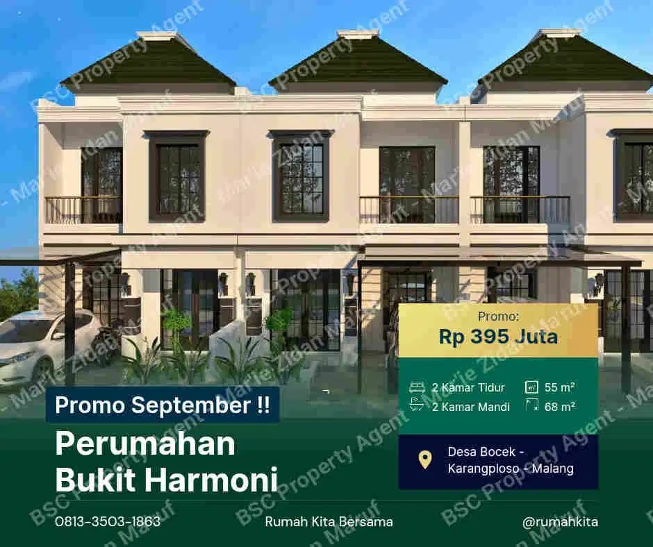 Rumah Vila Dijual Lokasi Strategis Karangploso Malang