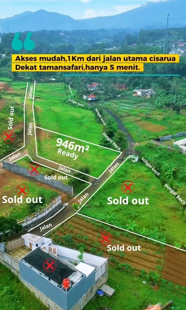 Jual tanah shm siap bangun di cisarua puncak bogor