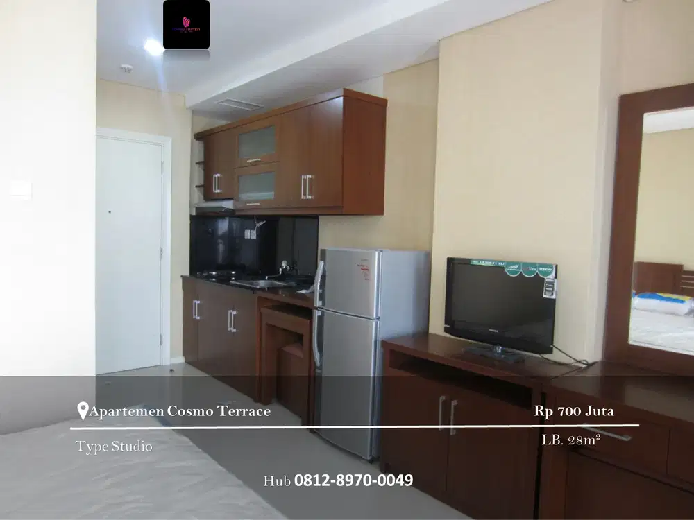 Dijual Apartment Cosmo Terrace Type Studio Full Furnished High Floor
