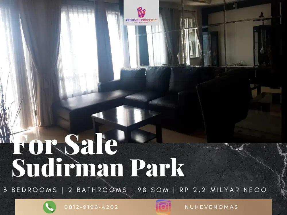 Dijual Apartemen Sudirman Park 3 Bedrooms Full Furnished Lantai Tinggi
